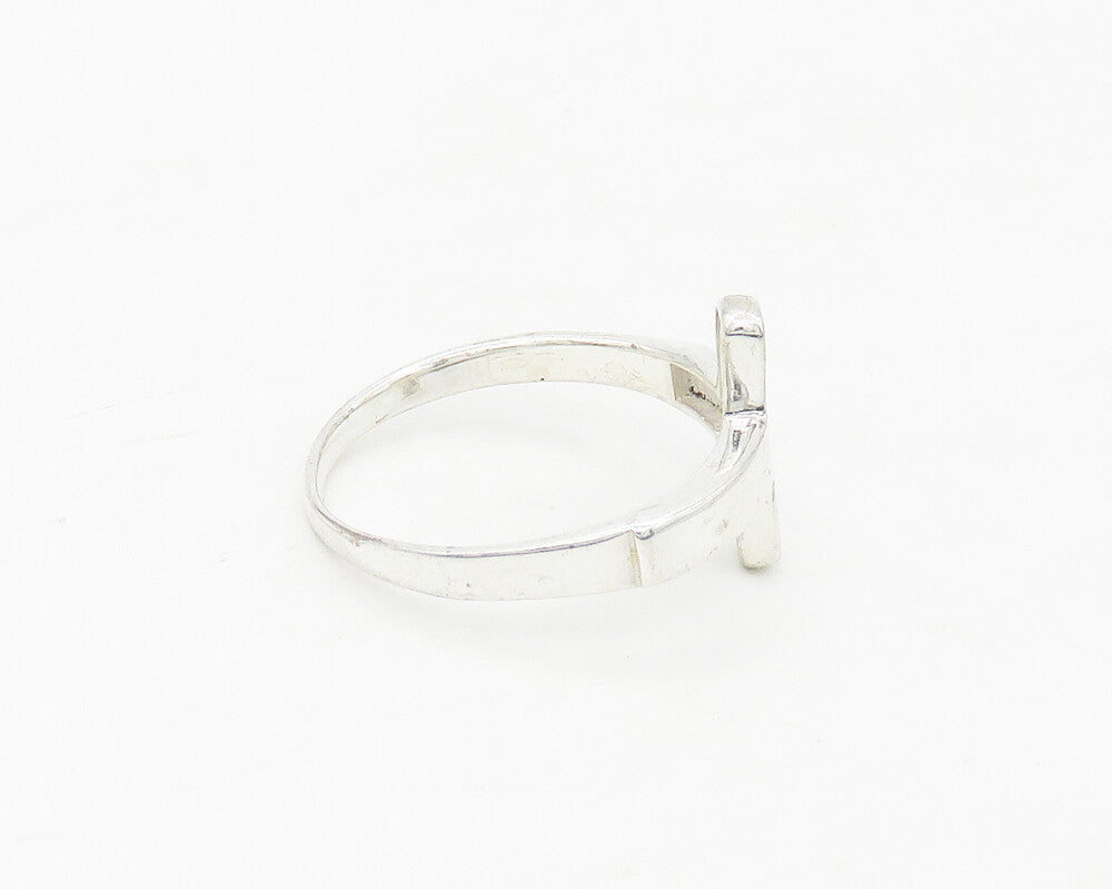 925 Sterling Silver  Shiny Religious Cross Smooth Band Ring Sz 8  RG17061