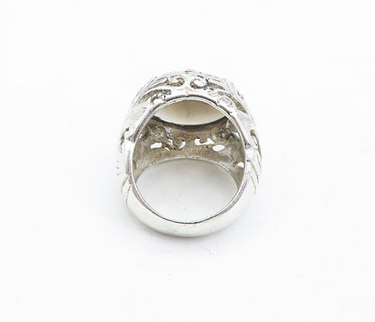 925 Sterling Silver  Vintage Topaz Floral Swirl Vine Cocktail Ring Sz 8 RG5760