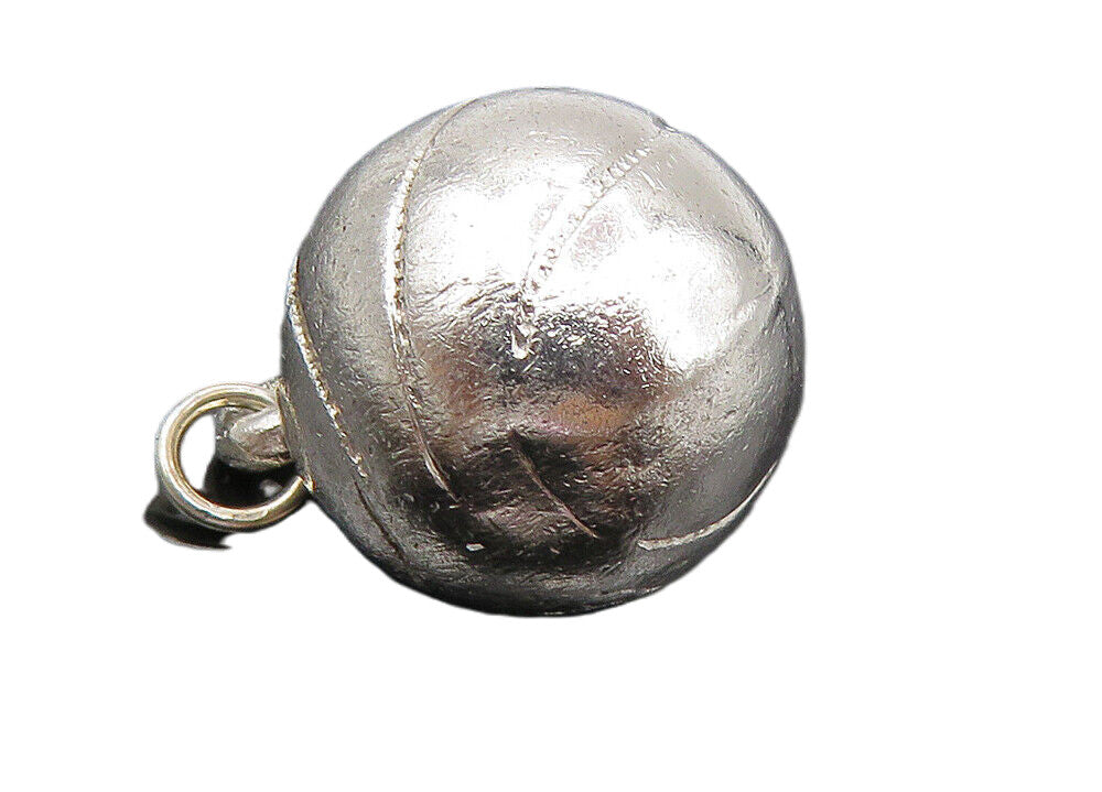 925 Sterling Silver  Vintage Shiny Hollow Basketball Sports Pendant  PT7565