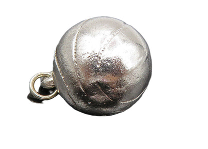 925 Sterling Silver  Vintage Shiny Hollow Basketball Sports Pendant  PT7565