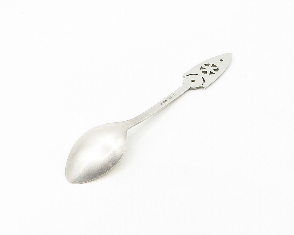 RUSSIA 925 Sterling Silver  Vintage Floral Cross Detail Tea Spoon  TR2493