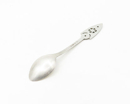 RUSSIA 925 Sterling Silver  Vintage Floral Cross Detail Tea Spoon  TR2493