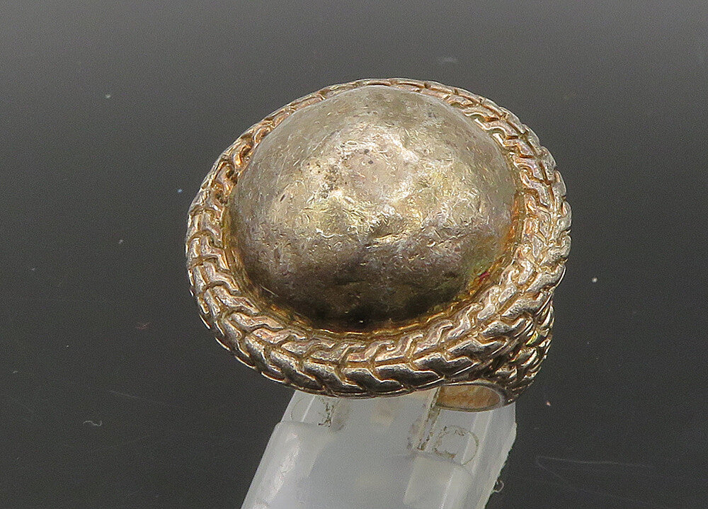 925 Sterling Silver  Vintage Rustic Round Dome Band Ring Sz 7  RG23195