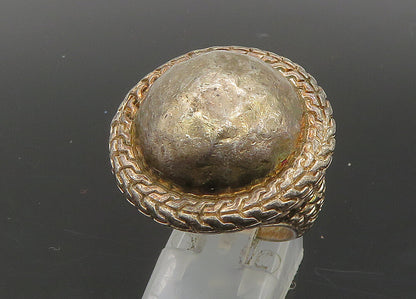 925 Sterling Silver  Vintage Rustic Round Dome Band Ring Sz 7  RG23195
