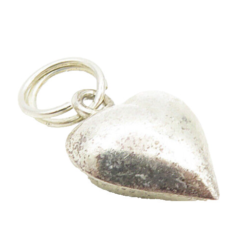 925 Sterling Silver  Vintage Petite Smooth Puffy Love Heart Pendant  PT6677