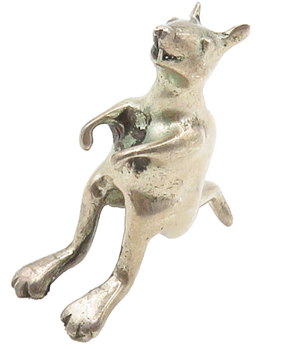 925 Sterling Silver  Vintage Dark Tone Hollow Kangaroo Animal Pendant  PT11773