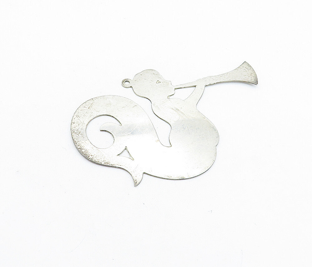 STIEFF 925 Silver  Vintage Christmas 1978 Trumpet Player Swirl Pendant  PT4485