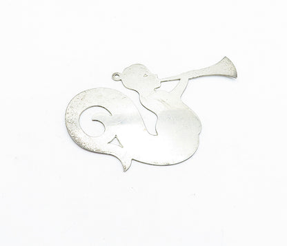 STIEFF 925 Silver  Vintage Christmas 1978 Trumpet Player Swirl Pendant  PT4485