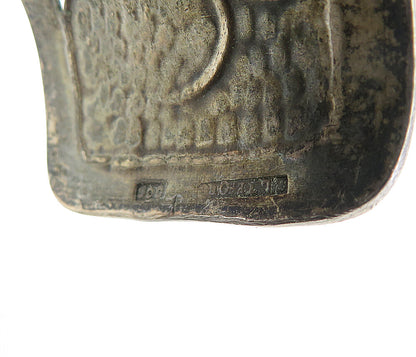 925 Sterling Silver Vintage Antique Oxidized Carved Face Cuff Bracelet BT2059