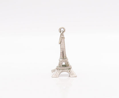 925 Sterling Silver Vintage Pendant 3D Cutout Carved Eiffel Tower Charm  PT22917
