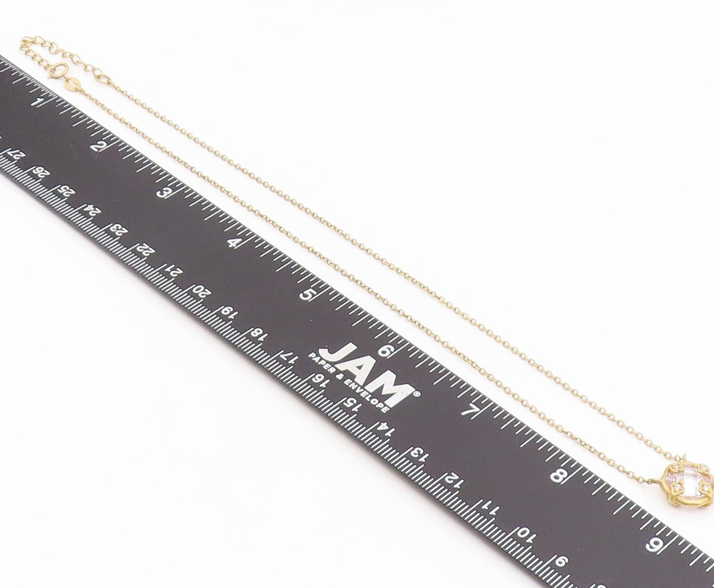 925 Sterling Silver Vintage Necklace Gold Plated Elegant Quartz & CZ  NE4849