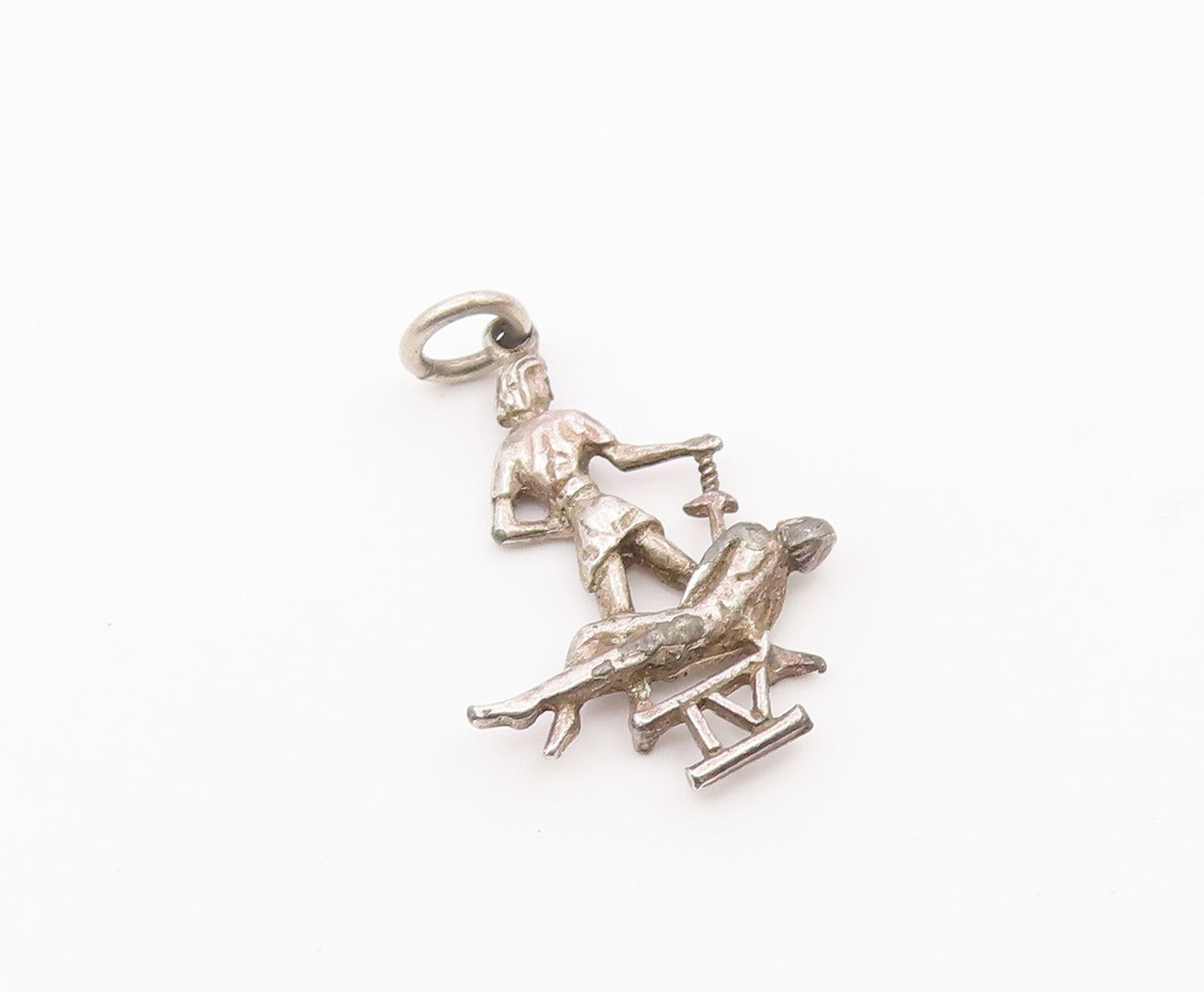 925 Sterling Silver  Vintage Sixth Commandment Religious Pendant  PT16728