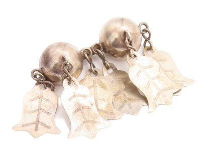 925 Sterling Silver Vintage Brooch Pin Dark Tone Cutout Christmas Bells  BP11438