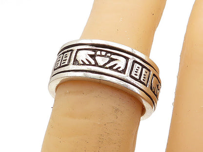 925 Sterling Silver  Vintage Shiny Claddagh Spinning Band Ring Sz 6  RG4471