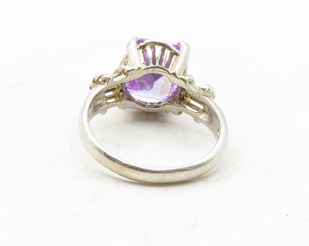 DAVID SIGAL 925 Silver  Vintage Cubic Zirconia Cocktail Ring Sz 10  RG12612