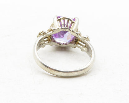 DAVID SIGAL 925 Silver  Vintage Cubic Zirconia Cocktail Ring Sz 10  RG12612