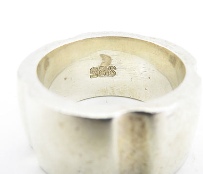 925 Sterling Silver Vintage Shiny Dented Pattern Round Band Ring Sz 7  RG7112