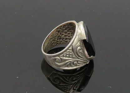 925 Sterling Silver  Vintage Black Onyx Swirl Cocktail Ring Sz 7  RG20062