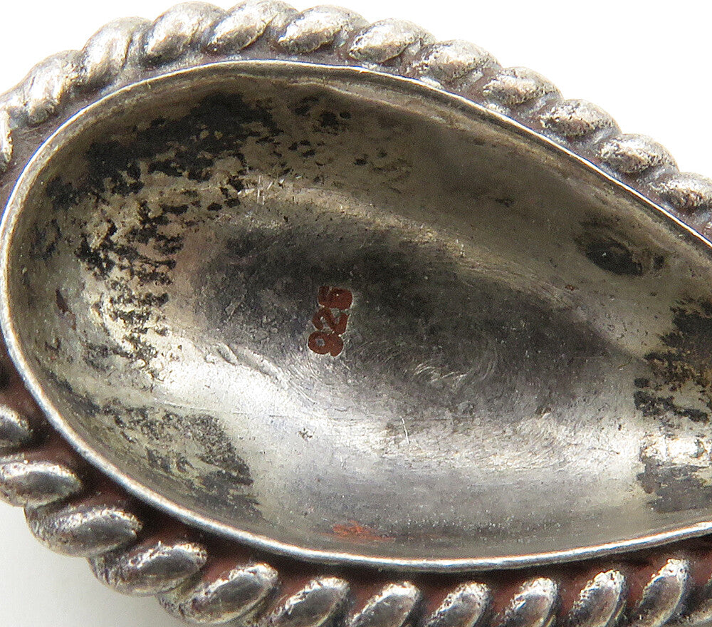 925 Sterling Silver  Vintage Tear Drop Dome Twist Dangle Earrings  EG8371