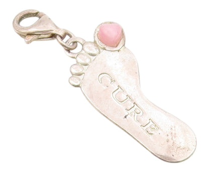 925 Sterling Silver  Vintage Mini Foot CURE Charm Pendant  PT22094