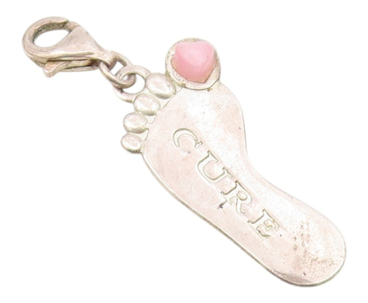 925 Sterling Silver  Vintage Mini Foot CURE Charm Pendant  PT22094