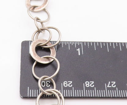 925 Sterling Silver Vintage Necklace DAVID SIGAL Dark Tone Linked Rings  NE4501