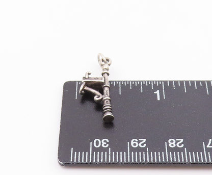 925 Sterling Silver  Vintage Dark Tone Old Fashion Mailbox Pendant  PT20061