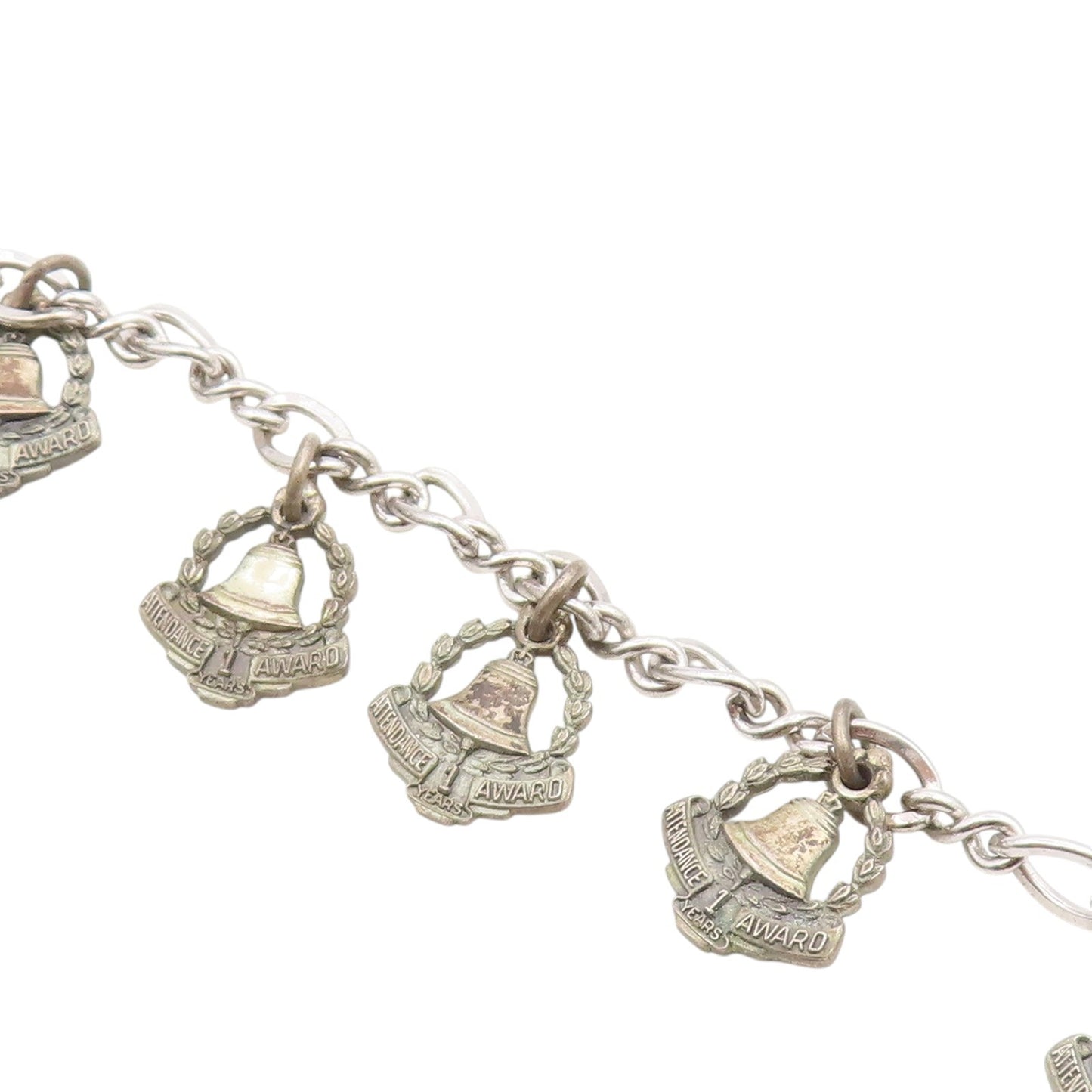 925 Sterling Silver Vintage Bracelet OC TANNER Attendance Award Charm  BT12155
