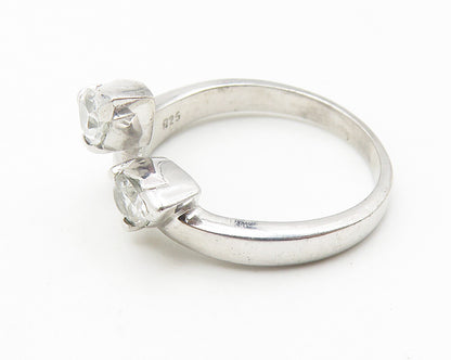 925 Sterling Silver  Prong Set Tear Drop Topaz Floral Band Ring Sz 7  RG10272