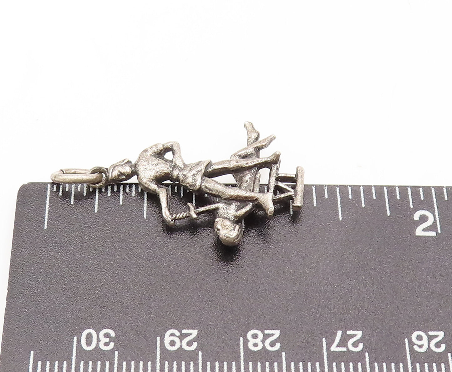 925 Sterling Silver Vintage Pendant Carved Religious Sixth Commandment  PT22467