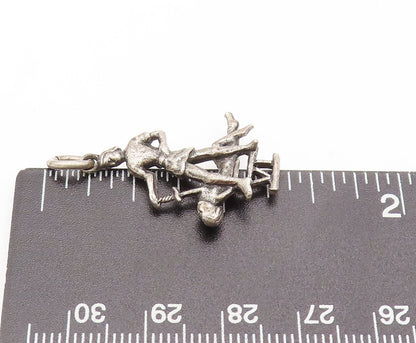 925 Sterling Silver Vintage Pendant Carved Religious Sixth Commandment  PT22467