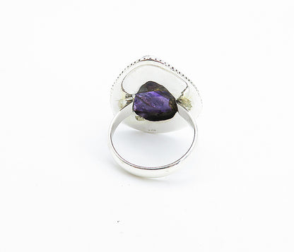 925 Sterling Silver  Cabochon Cut Jasper Tear Drop Cocktail Ring Sz 7  RG8050