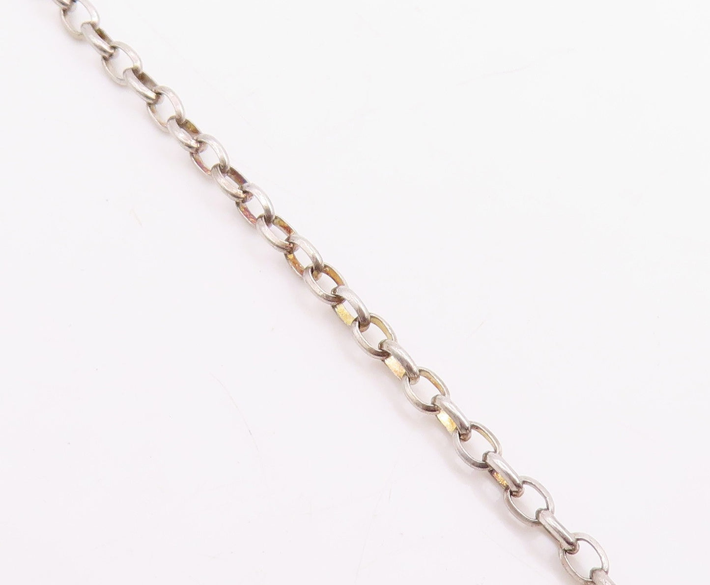 925 Sterling Silver Vintage Necklace Classic Faceted Black Spinel Chain  NE4770