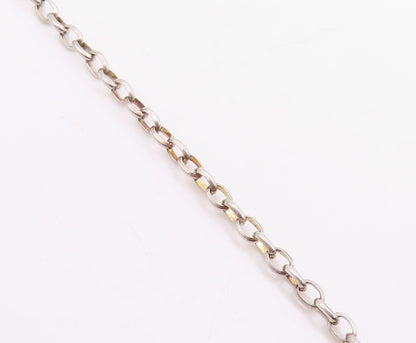925 Sterling Silver Vintage Necklace Classic Faceted Black Spinel Chain  NE4770