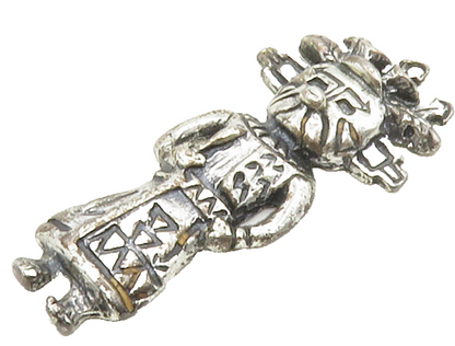 SOUTHWESTERN 925 Silver Vintage Traditional Masked Figure Pendant PT13022