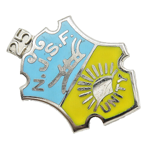 925 Sterling Silver  Vintage Enamel N.J.S.F. Unity Shield Brooch Pin  BP4193