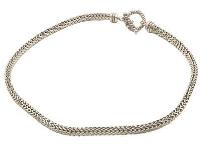 925 Sterling Silver  Vintage Shiny Minimalist Wheat Link Chain Necklace NE2427
