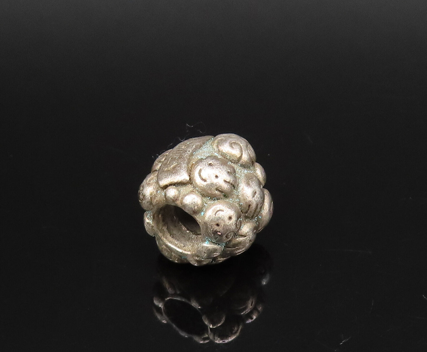 925 Sterling Silver  Vintage Family Love Happy Faces Charm Pendant  PT21779
