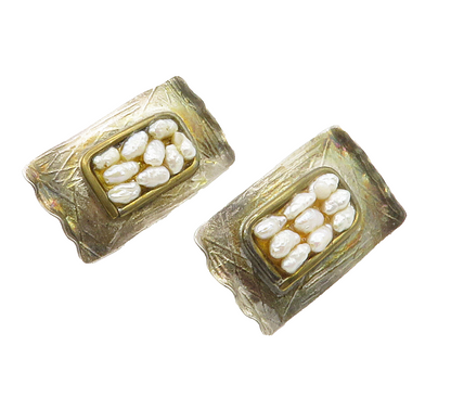 DESIGNER 925 Silver  Vintage Petite Baroque Pearls Drop Earrings  EG7654