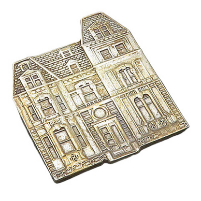 MFA 925 Sterling Silver  Vintage Shiny Dark Tone House Brooch Pin  BP7657