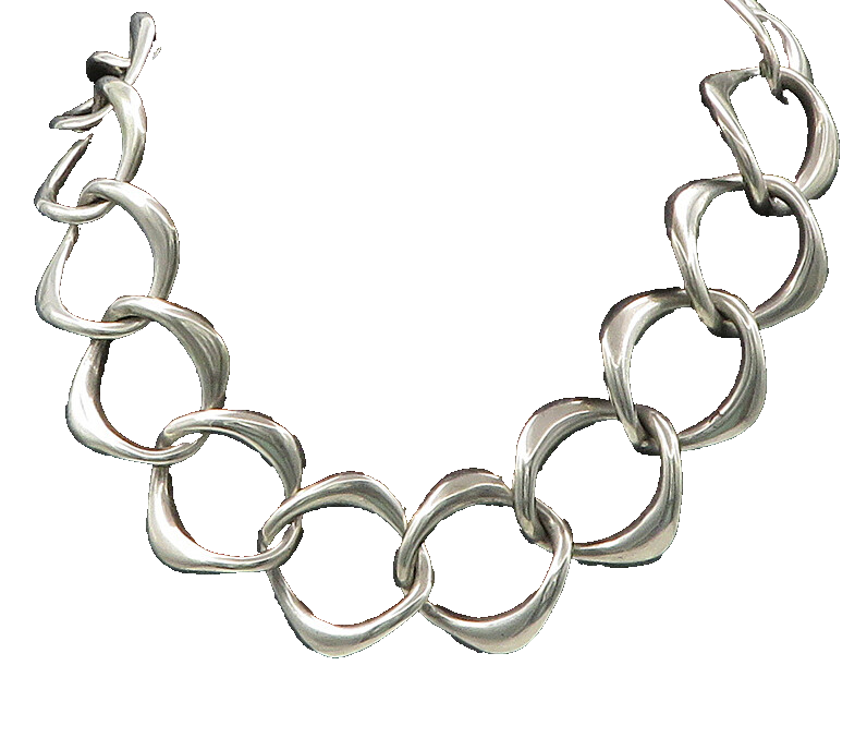 BAYANIHAN 925 Sterling Silver Vintage Rounded Square Link Chain Necklace  NE3521