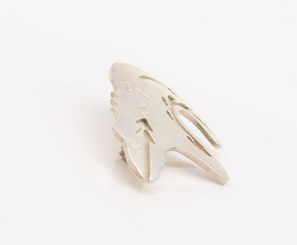 925 Sterling Silver Vintage Brooch Pin NAVAJO Carved Animal Digestion  BP10670