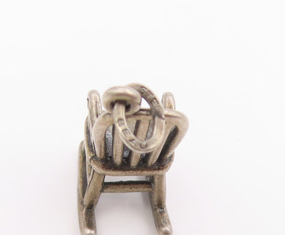 925 Sterling Silver Vintage Pendant 3D Miniature Rocking Chair Charm  PT25752
