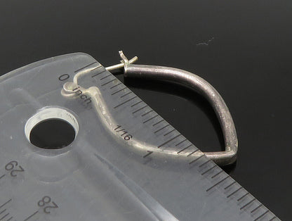925 Sterling Silver  Vintage Minimalist Pointed Hoop Earrings EG11540