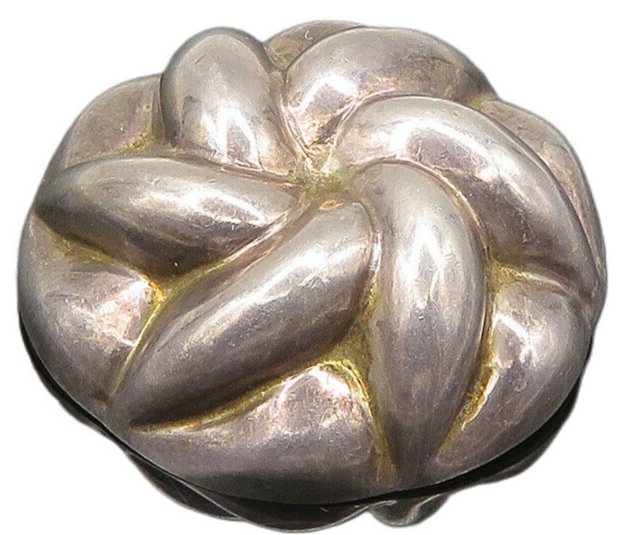 MEXICO 925 Sterling Silver  Vintage Dark Tone Floral Dome Pendant  PT16164