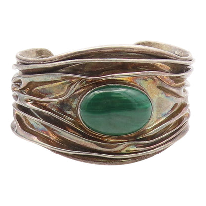 DDD MEXICO 925 Silver  Vintage Agate Modernist Wide Cuff Bracelet  BT9370