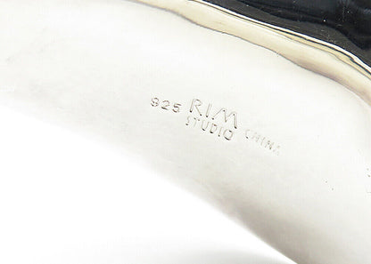 RLM STUDIO 925 Silver  Shiny Polished Concave Tapered Cuff Bracelet  BT2773