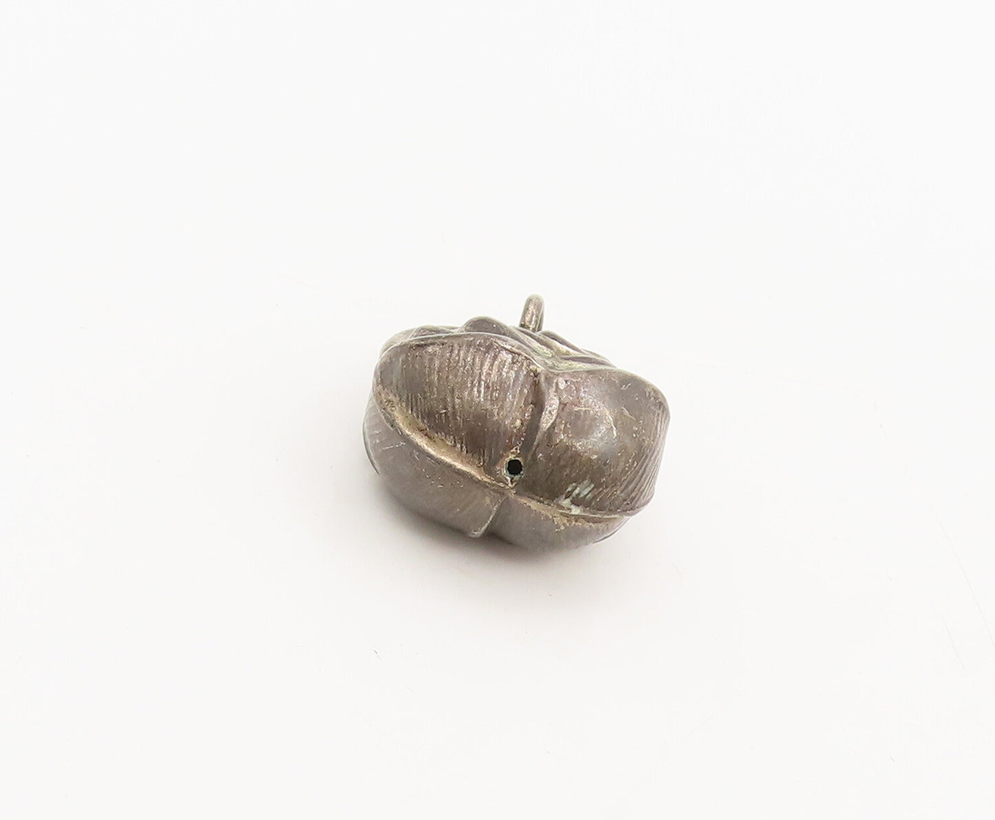 925 Sterling Silver  Vintage Mini 3D Carved Puffed Rose Pendant PT22236