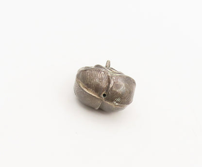 925 Sterling Silver  Vintage Mini 3D Carved Puffed Rose Pendant PT22236