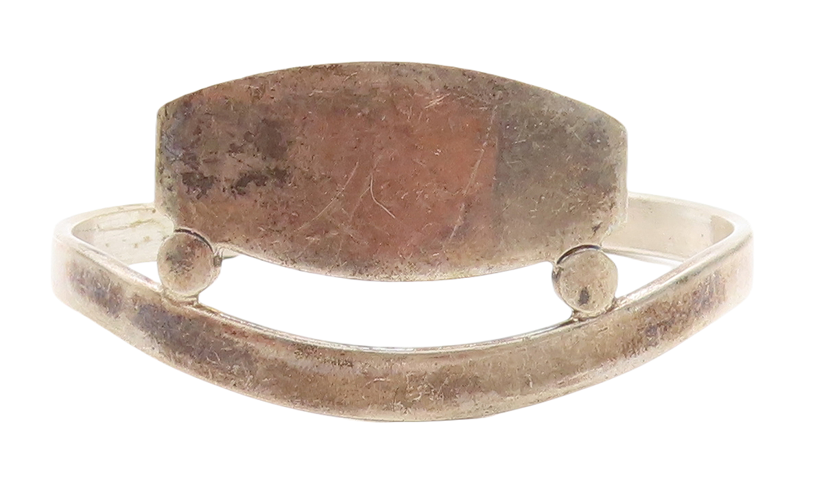 JG 925 Sterling Silver Vintage Dark Tone Modernist Cuff Bracelet  BT2327